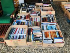 15 X BOXES OF ASSORTED BOOKS TO INCLUDE ART, REFERENCE, NOVELS, WAR, HISTORY, ETC.