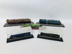 COLLECTION OF 5 MOUNTED RAILWAY DISPLAYS TO INCLUDE 1938 CLASS A4 NO.