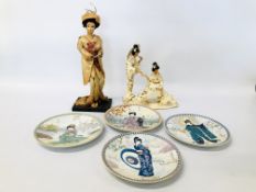 4 JAPANESE COLLECTORS PLATES,