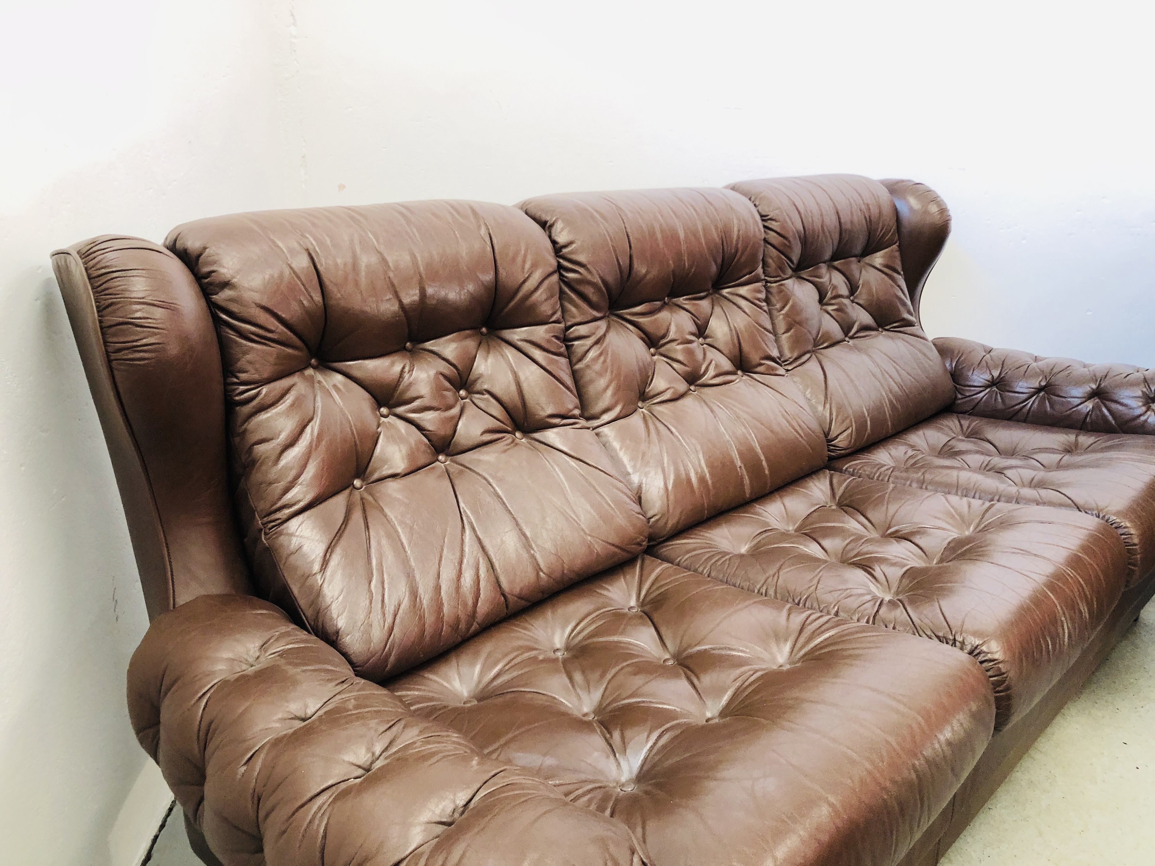 A THREE PIECE RETRO ULFERTS SWEDISH LOUNGE SUITE COMPRISING OF THREE SEATER SOFA, - Image 13 of 16