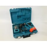 A MAKITA CORDLESS DRILL IN CARRY CASE COMPLETE WITH ONE BATTERY AND CHARGER - SOLD AS SEEN