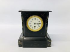 VINTAGE SLATE AND MARBLE CLOCK HEIGHT 25.5CM.