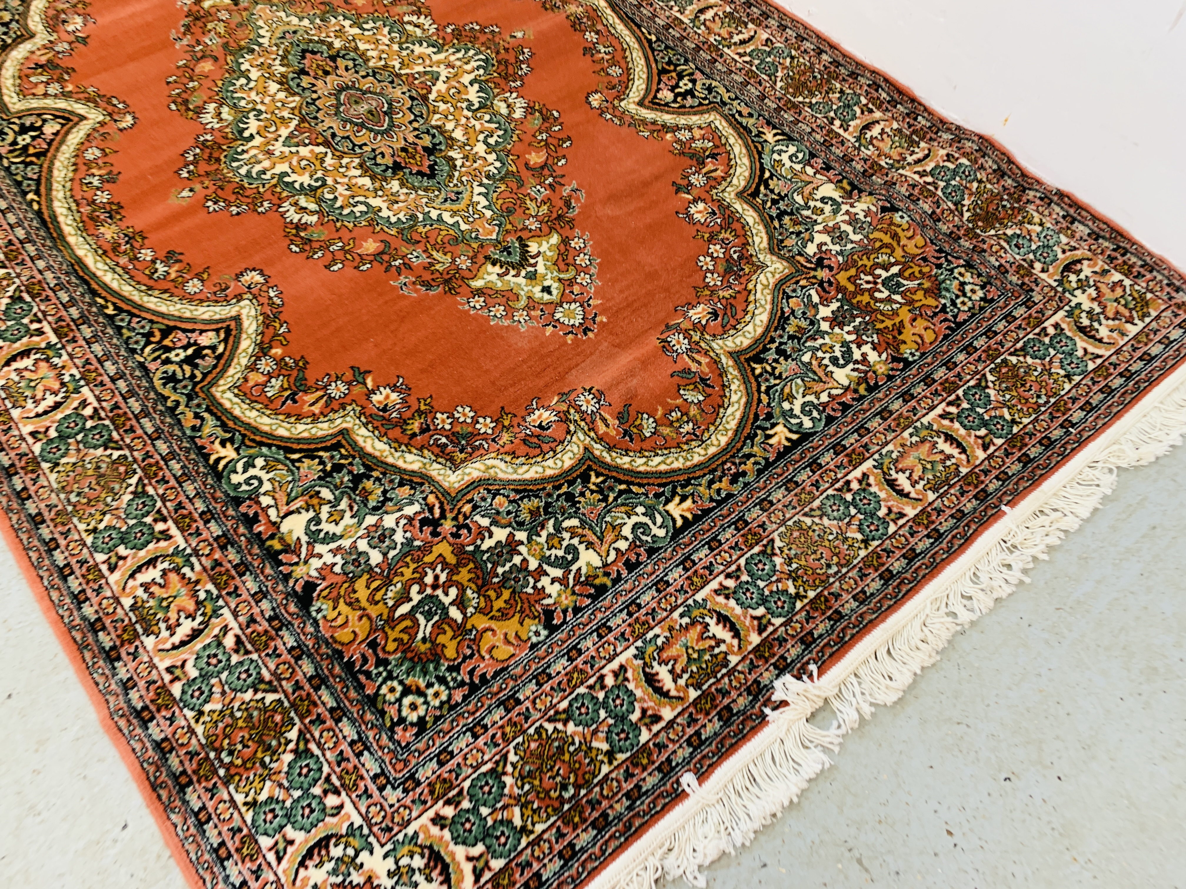 2 VARIOUS ORIENTAL AND EASTERN RUGS INCLUDING RED BACKGROUND 150CM. X 230CM. - Bild 7 aus 10