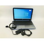 HP PAVILION MODEL 15 NOTEBOOK COMPUTER WITH CHARGER (CASE A/F) S/N SCD6012JPV - SOLD AS SEEN.