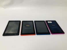 4 X AMAZON KINDLE FIRE TABLETS - SOLD AS SEEN