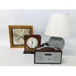 A RETRO TOSHIBA QUARTZ WALL CLOCK, MANTEL CLOCK,