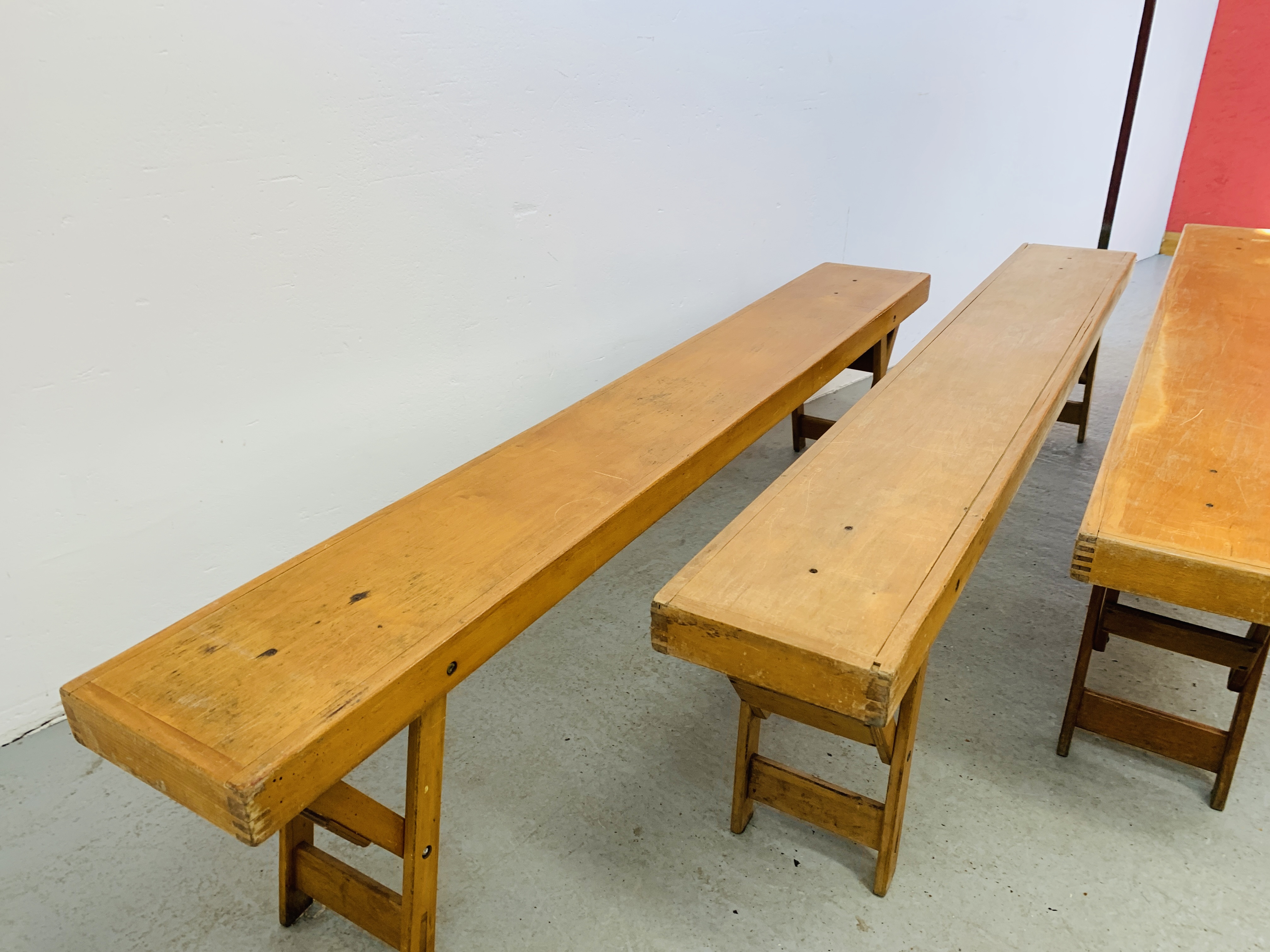 4 X GEEBRO FOLDING SCHOOL BENCHES - Image 7 of 9