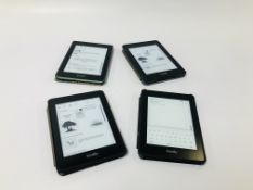 4 X AMAZON KINDLES WITH CASES - SOLD AS SEEN