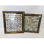 3 FRAMED JOHN PLAYER CIGARETTE CARD DISPLAYS TO INCLUDE "BUTTERFLIES", "HISTORY OF NAVAL DRESS",