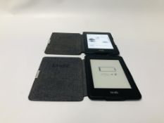 2 X AMAZON KINDLE PAPERWHITE WITH CASES - SOLD AS SEEN