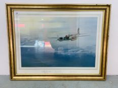 FRAMED PRINT BY LEONARD PEARMAN "ENEMY COAST BELOW" R.A.F.