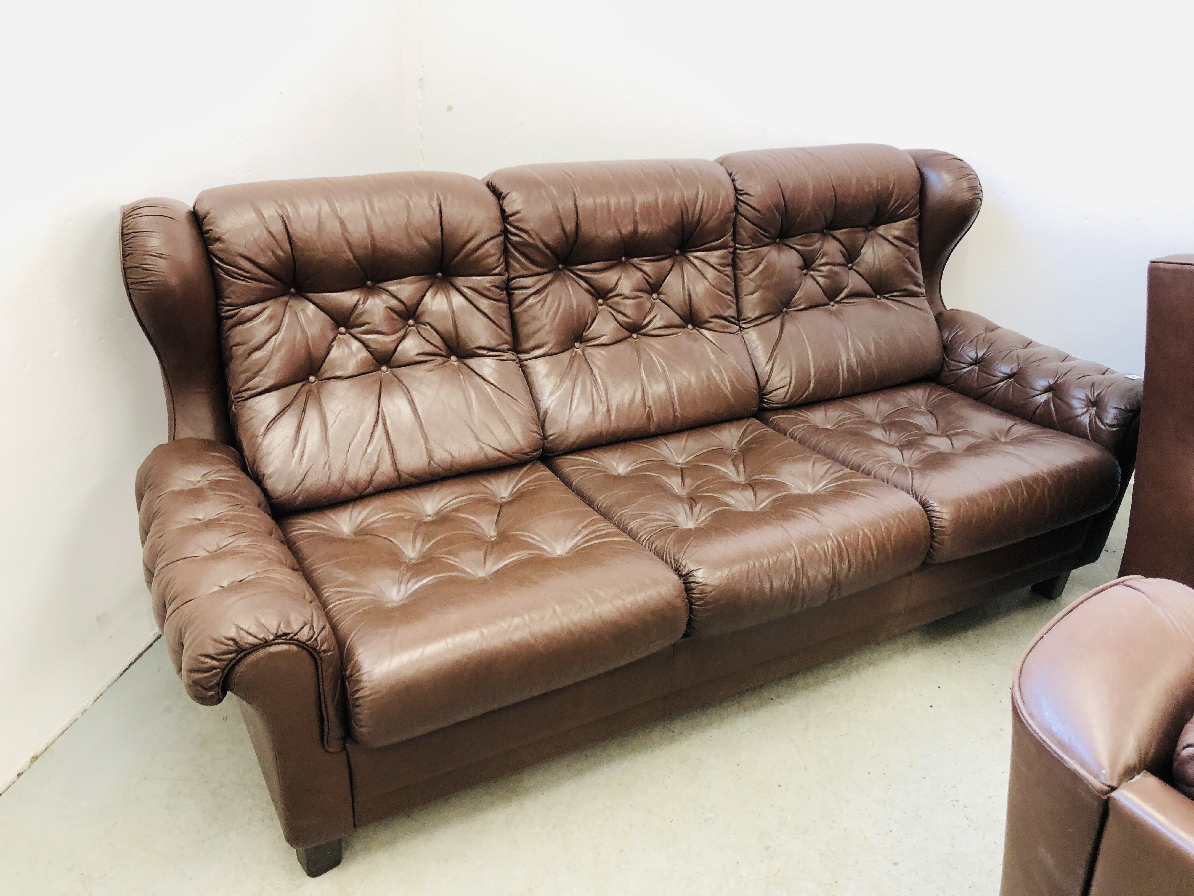 A THREE PIECE RETRO ULFERTS SWEDISH LOUNGE SUITE COMPRISING OF THREE SEATER SOFA, - Image 11 of 16