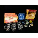 ASSORTED BOXED GLASSWARE TO INCLUDE 6 RAVENHEAD SIESTA SUNDAE DISHES X 2 ALONG WITH 8 ARTGLASS