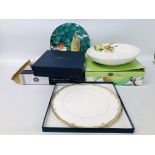 ROYAL WORCESTER CAKE PLATE AND THREE TIER STAND BOXED,