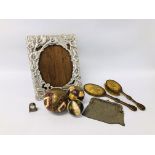 DECORATIVE METAL CRAFT PHOTOGRAPH FRAME, 2 PIECE DRESSING TABLE SET,