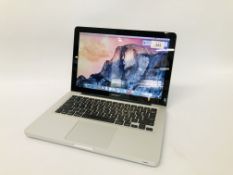 AN APPLE MACBOOK PRO LAPTOP COMPUTER MODEL A1278 (NO CHARGER) - SOLD AS SEEN