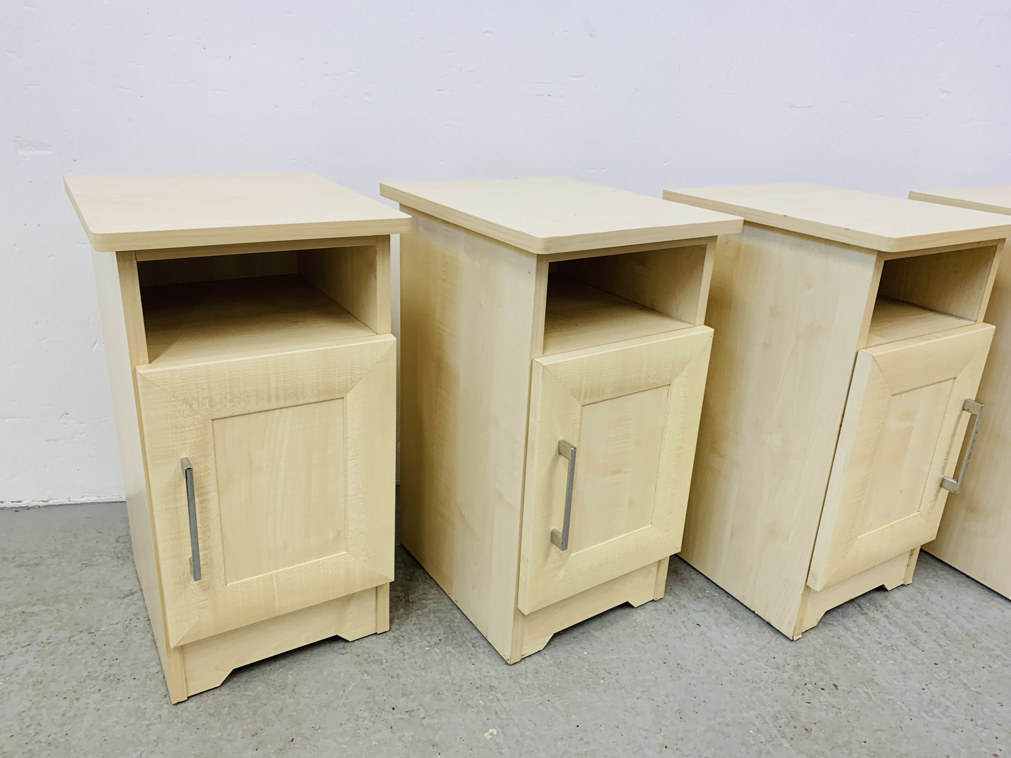 TWO PAIRS OF LIGHT BEECHWOOD EFFECT FINISH BEDSIDE CABINETS EACH W 34CM, D 40CM, H 62CM. - Image 10 of 10