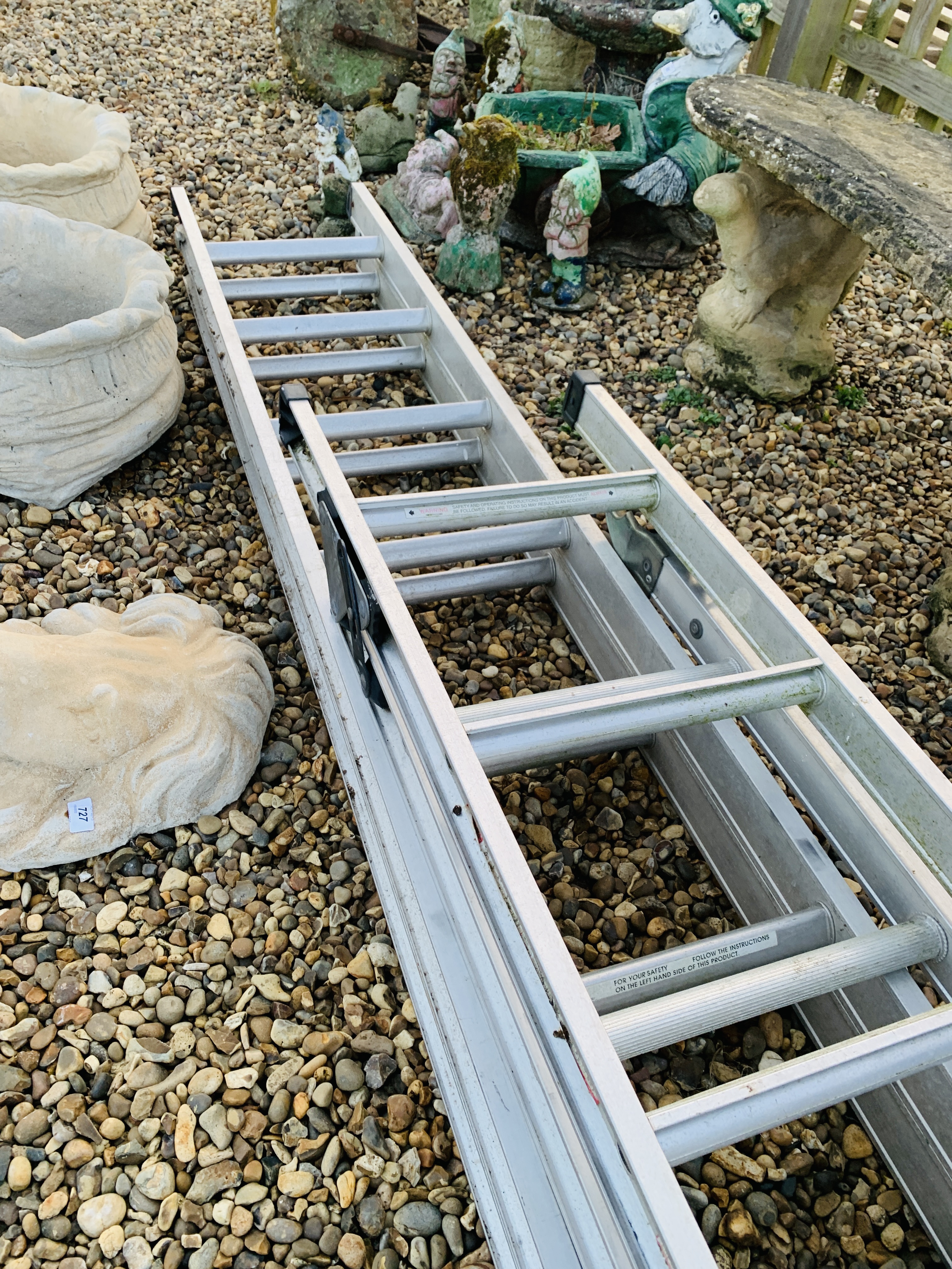 A 12 TREAD ALUMINIUM DOUBLE EXTENSION LADDER AND SET OF ABRU COMBINATION LADDER - Image 5 of 6