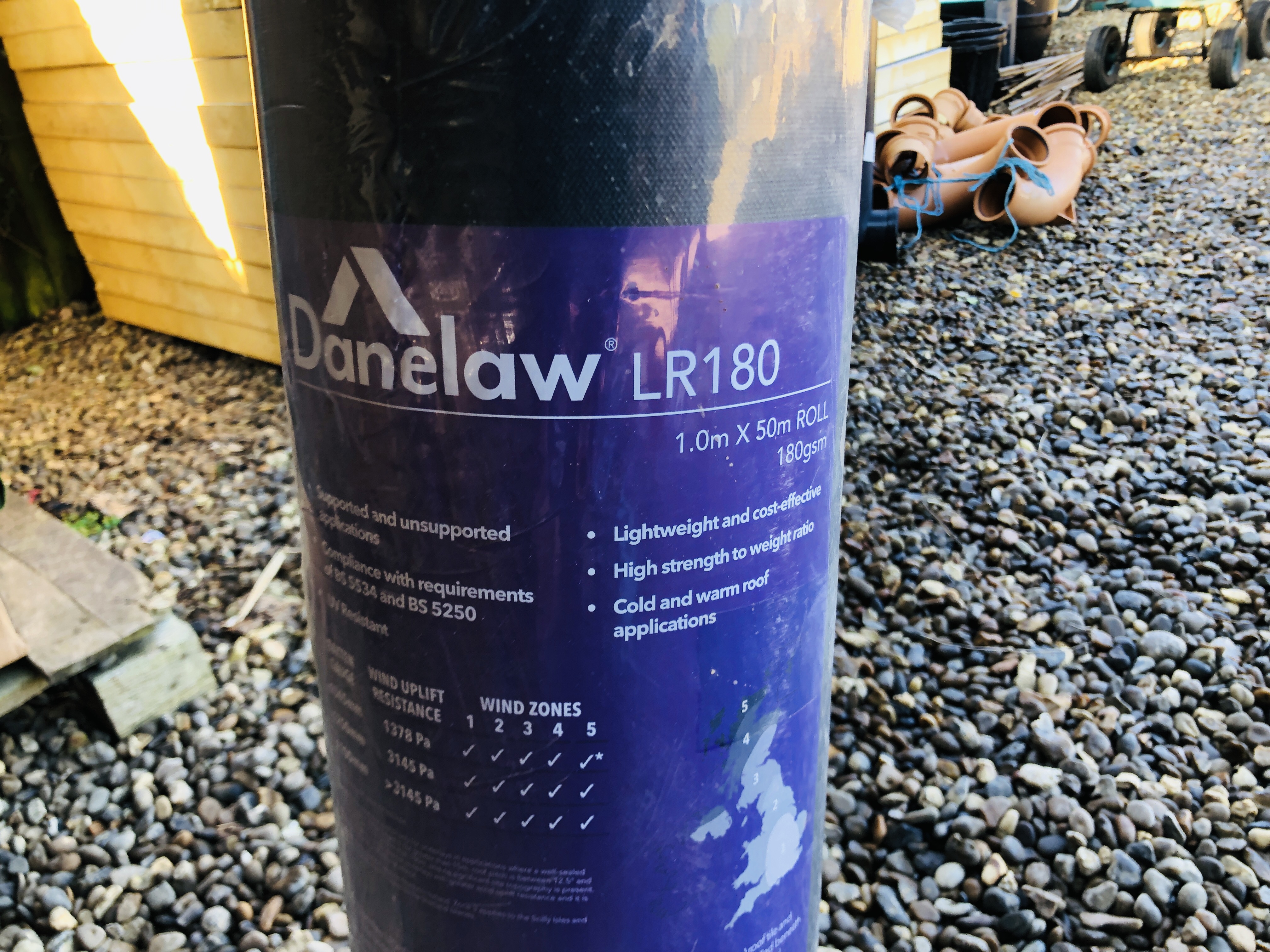 1 X ROLL OF DANELAW LR180 BREATHABLE ROOF TILE UNDERLAY 1M. X 50M. - Image 2 of 3