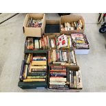 8 X BOXES CONTAINING EXTENSIVE COLLECTION OF WAR RELATED BOOKS TO INCLUDE HISTORY & ARMOURER