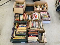 8 X BOXES CONTAINING EXTENSIVE COLLECTION OF WAR RELATED BOOKS TO INCLUDE HISTORY & ARMOURER