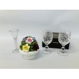 PAIR OF WEBB LEAD CRYSTAL DRINKING GLASSES IN FITTED BOX,