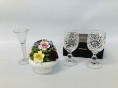 PAIR OF WEBB LEAD CRYSTAL DRINKING GLASSES IN FITTED BOX,
