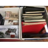 TWO BOXES MAINLY GB STAMPS IN SEVERAL ALBUMS AND LOOSE, ALSO ACCESSORIES MOUNTS,