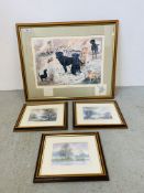 FRAMED LIMITED EDITION PRINT 732/850 "ANTICIPATION" BEARING PENCIL SIGNATURE + 3 X FRAMED