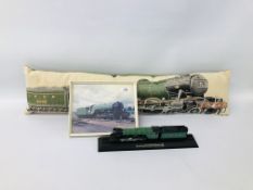 FLYING SCOTSMAN RELATED ITEMS TO INCLUDE CUSHION, MODEL 1923, CLASS A3 NO.