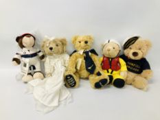 BOX OF ASSORTED TEDDY BEARS TO INCLUDE A HERMANN "THE CONCOIDE 1976 - 2003 CELEBRATION BEAR"