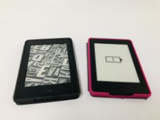 2 X AMAZON KINDLE PAPERWHITE WITH CASES - SOLD AS SEEN