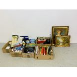 6 BOXES HOUSEHOLD SUNDRIES TO INCLUDE ROBERTS PORTABLE CD RADIO CASSETTE, TORCHES,