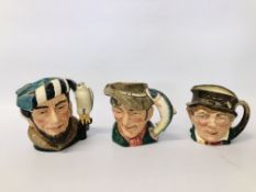 THREE LARGE ROYAL DOULTON CHARACTER JUGS - "THE POACHER" D6429 ,