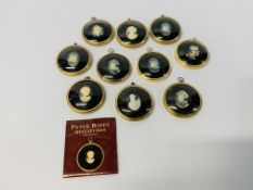 COLLECTION OF 10 PETER BATES FRAMED MINIATURE CAMEOS