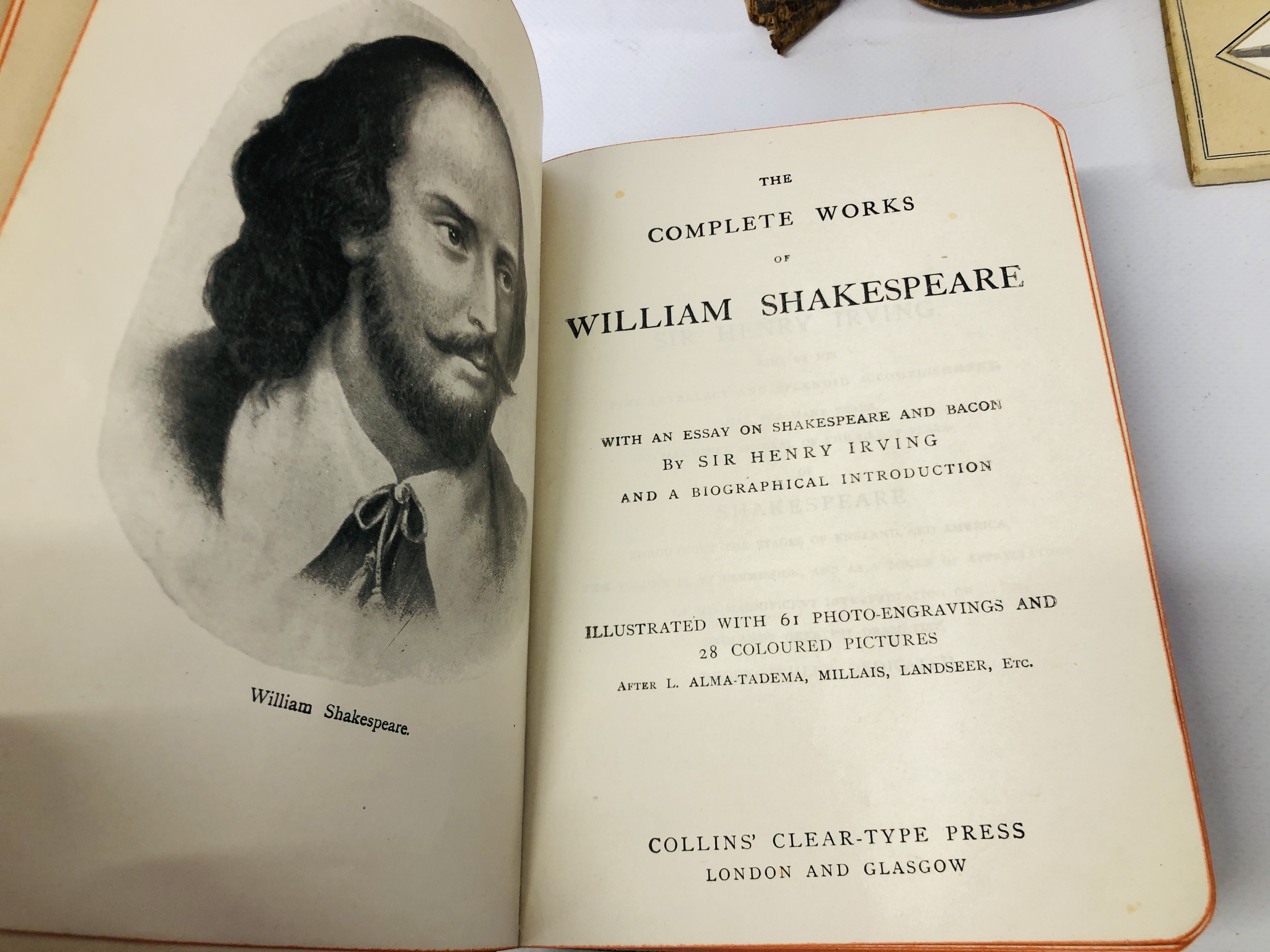 BOX OF EPHEMERA TO INCLUDE A HOLY BIBLE, SHAKESPEARE, - Image 2 of 9