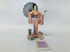 FRANKLIN MINT YOSHIKO MANABU SAITO FIGURINE IN ORIGINAL BOX.