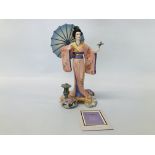 FRANKLIN MINT YOSHIKO MANABU SAITO FIGURINE IN ORIGINAL BOX.