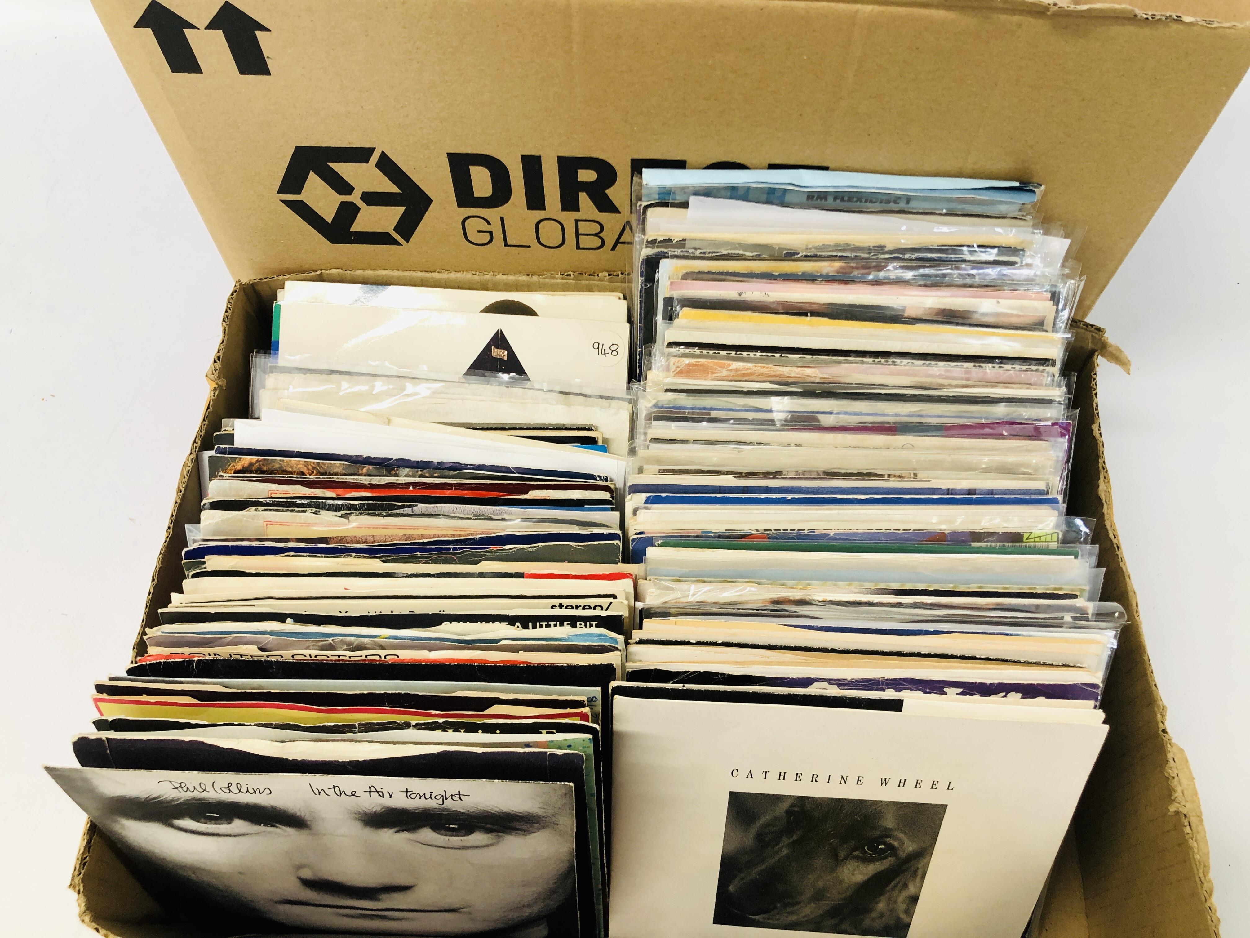 2 BOXES CONTAINING A QUANTITY OF 45 RPM SINGLES TO INCLUDE INXS, CATHERINE WHEEL, PHIL COLLINS, - Image 5 of 10