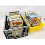 2 X BOXES CONTAINING BEANO, DANDY, TOPPER, BEAZER, THE BASH STREET KIDS,