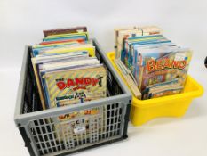 2 X BOXES CONTAINING BEANO, DANDY, TOPPER, BEAZER, THE BASH STREET KIDS,