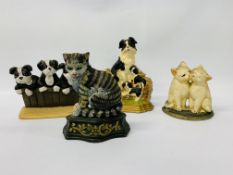 4 X REPRODUCTION CAST DOOR STOPS TO INCLUDE DOGS AND CATS