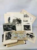 FOLIO OF ASSORTED PHOTOGRAPHS BY R. ROBINSON BEARING PENCIL SIGNATURES.