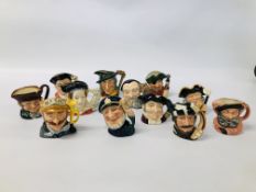 COLLECTION OF 12 ROYAL DOULTON CHARACTER JUGS TO INCLUDE OLD SALT D6544, MINE HOST D6470,