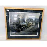 LIMITED EDITION RAILWAY PRINT "THE YORKSHIRE PULLMAN" 147/950 BEARING PENCIL SIGNATURE PHILIP D.