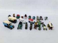 1 - 15 NUMBERED SERIES OF MATCHBOX LESNEY MODELS OF YESTERYEARS DIE-CAST VEHICLES.