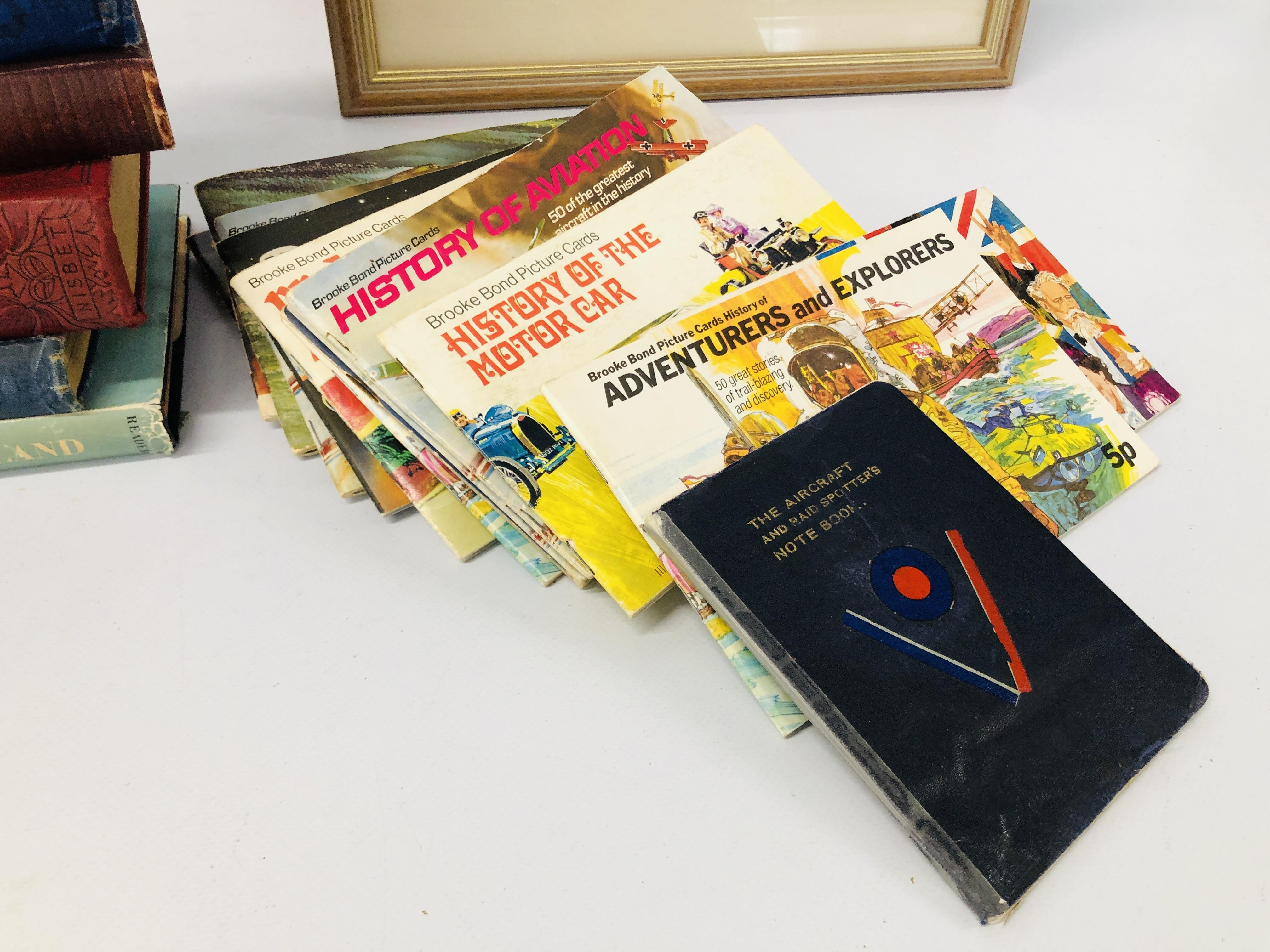 BOX OF ASSORTED VINTAGE BOOKS AND TEA CARD ALBUMS TO INCLUDE "THE RACE INTO SPACE", - Image 2 of 4