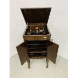 A VINTAGE HMV MODEL 156 CABINET GRAMOPHONE