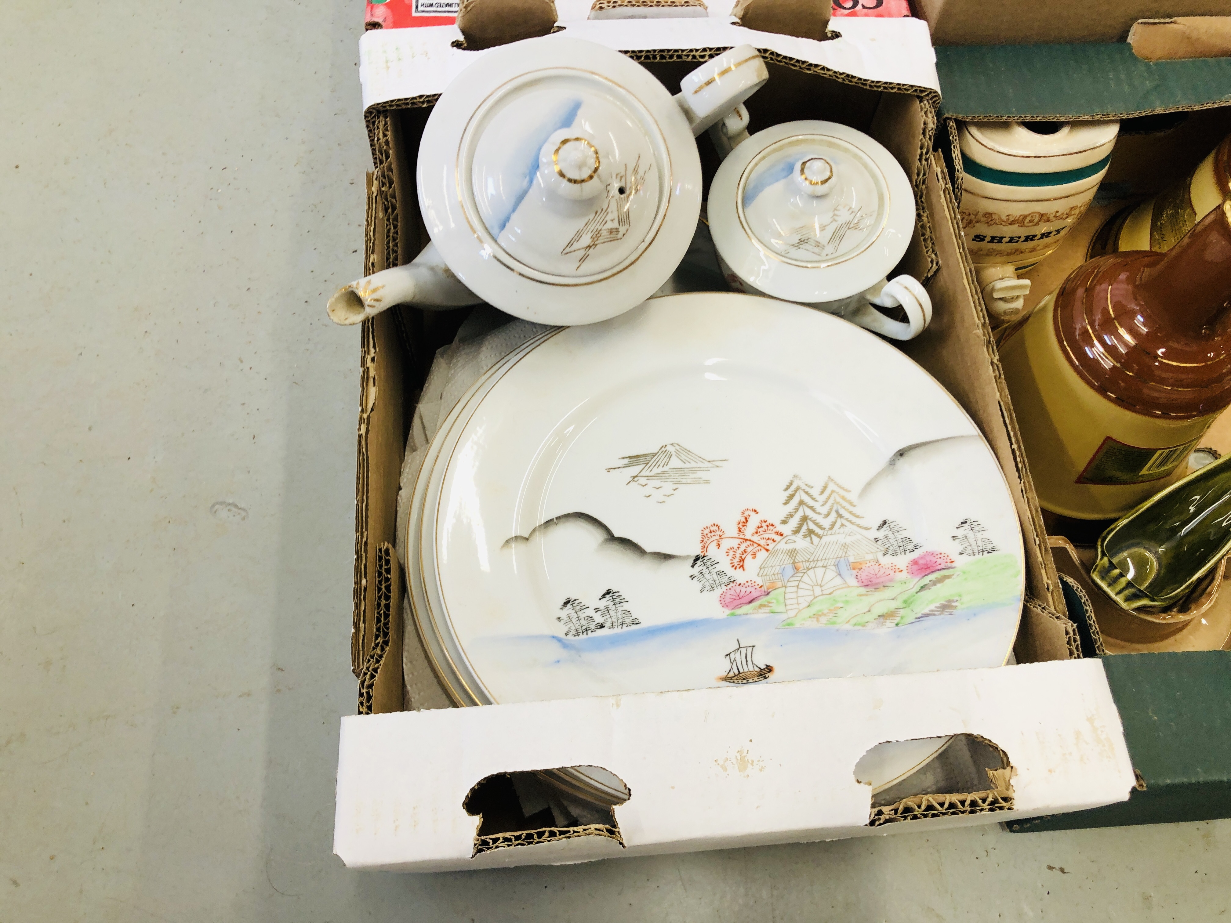 9 X BOXES OF ASSORTED CHINA TO INCLUDE ORIENTAL EGG SHELL TEA WARE, DRESSING TABLE SETS, - Image 2 of 13