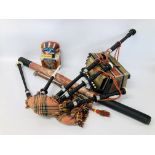 VARIOUS MUSICAL INSTRUMENTS TO INCLUDE BAGPIPES,